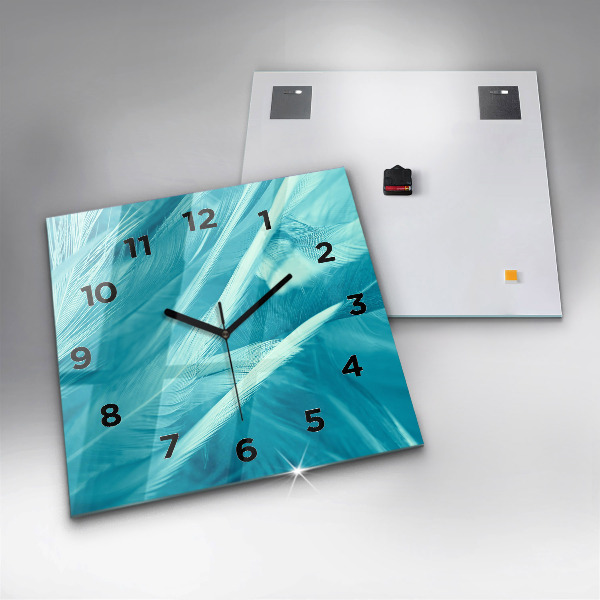 Ceas pătrat de perete din sticlă Vintage verde și turcoaz
