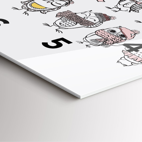 Ceas pătrat de perete din sticlă Poster de epocă cu bufnițe