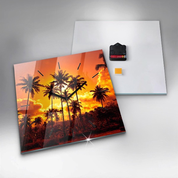 Ceas pătrat de perete din sticlă Thailanda plaja Klong Prao