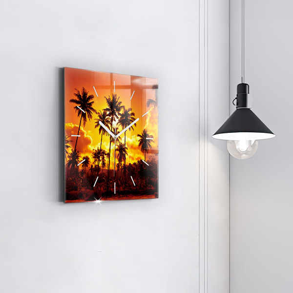 Ceas pătrat de perete din sticlă Thailanda plaja Klong Prao