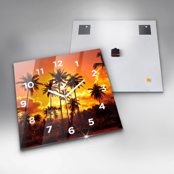 Ceas pătrat de perete din sticlă Thailanda plaja Klong Prao