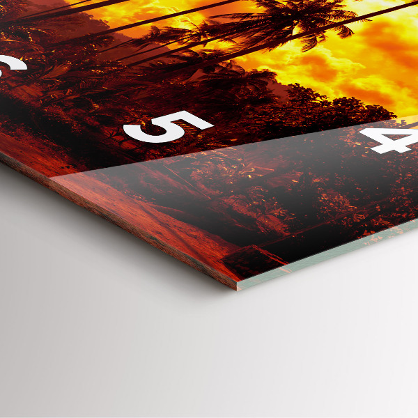 Ceas pătrat de perete din sticlă Thailanda plaja Klong Prao