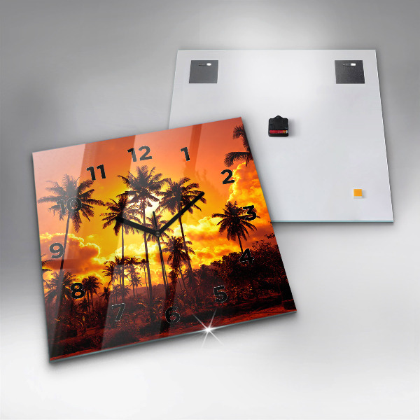 Ceas pătrat de perete din sticlă Thailanda plaja Klong Prao