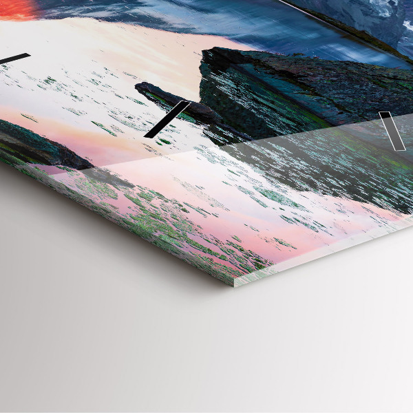 Ceas pătrat de perete din sticlă Lacul Stellisee Matterhorn