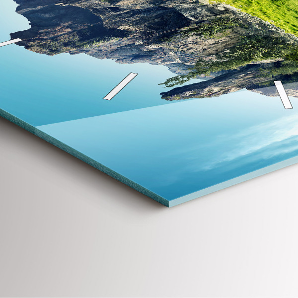 Ceas pătrat de perete din sticlă Insulă zburătoare