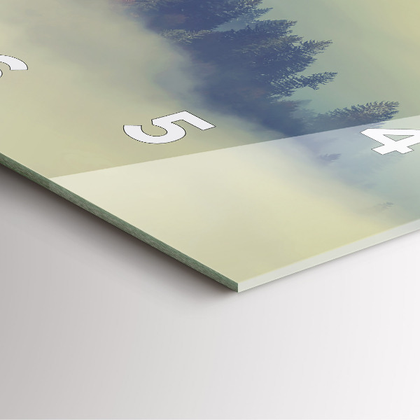 Ceas pătrat de perete din sticlă Pădurea vulturului cețos