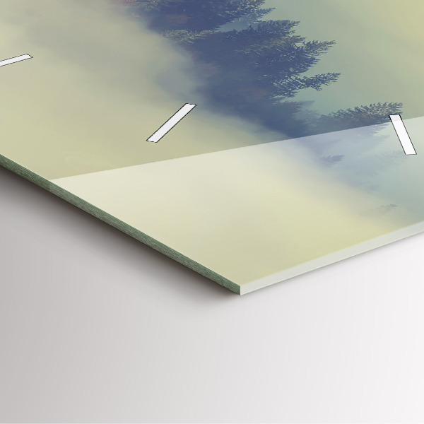 Ceas pătrat de perete din sticlă Pădurea vulturului cețos