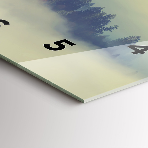 Ceas pătrat de perete din sticlă Pădurea vulturului cețos