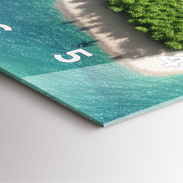 Ceas pătrat de perete din sticlă Insula Inimii