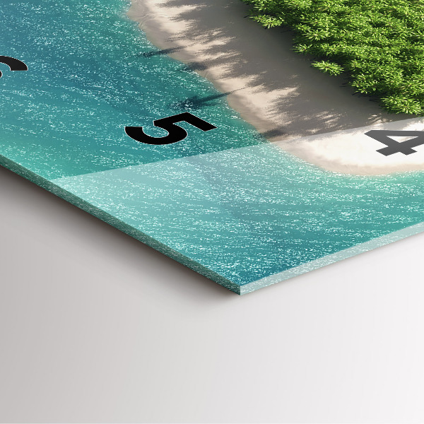 Ceas pătrat de perete din sticlă Insula Inimii