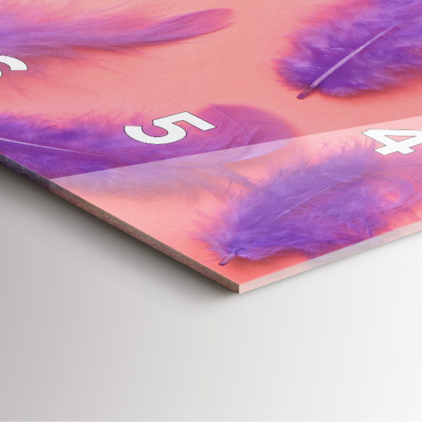 Ceas pătrat de perete din sticlă Pene colorate