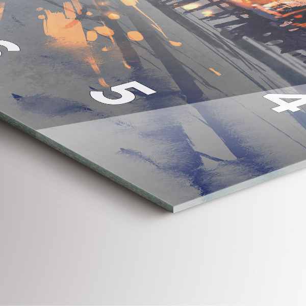 Ceas pătrat de perete din sticlă Peisaj de iarnă cu copaci