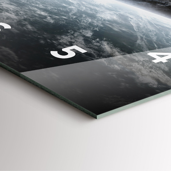 Ceas pătrat de perete din sticlă Spațiul și planetele