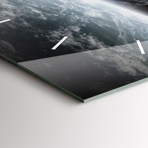 Ceas pătrat de perete din sticlă Spațiul și planetele