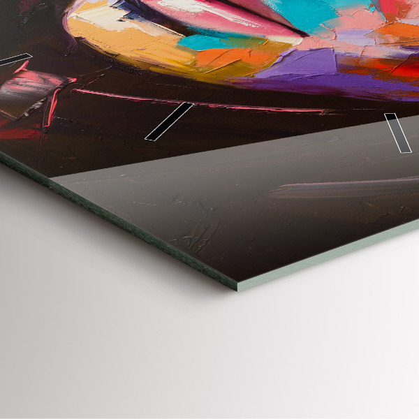 Ceas pătrat de perete din sticlă Portretul unei femei