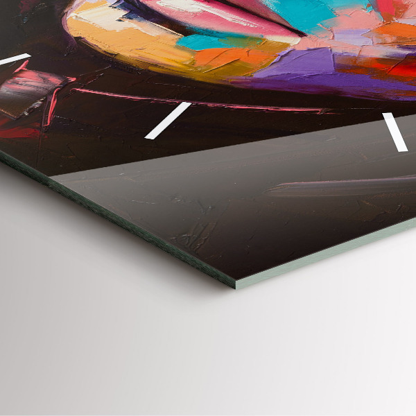 Ceas pătrat de perete din sticlă Portretul unei femei