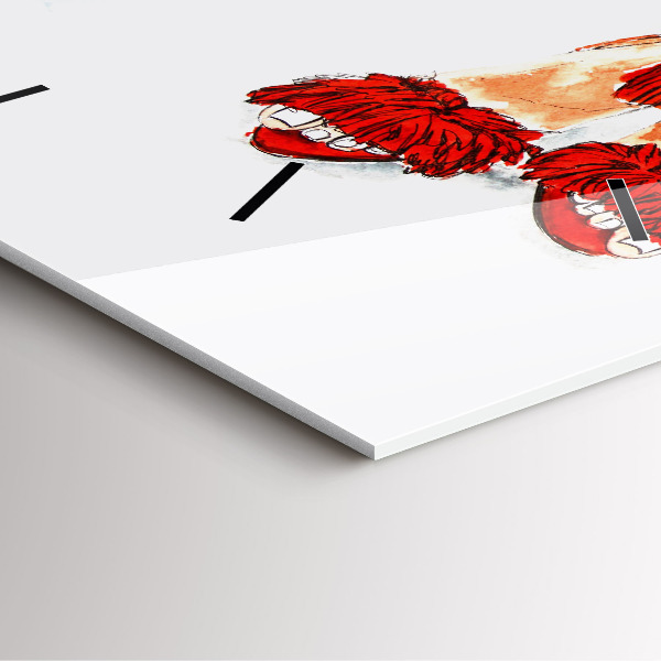 Ceas pătrat de perete din sticlă Tocuri de damă