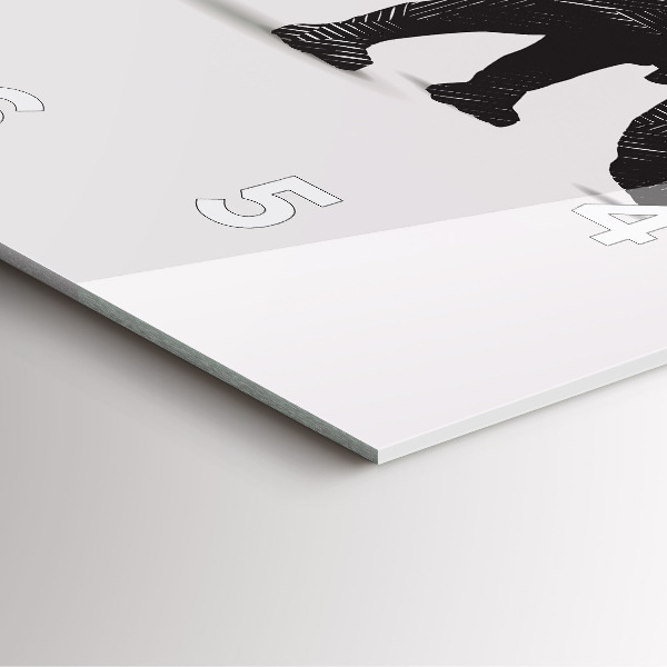 Ceas pătrat de perete din sticlă Linia de artă a rinocerului