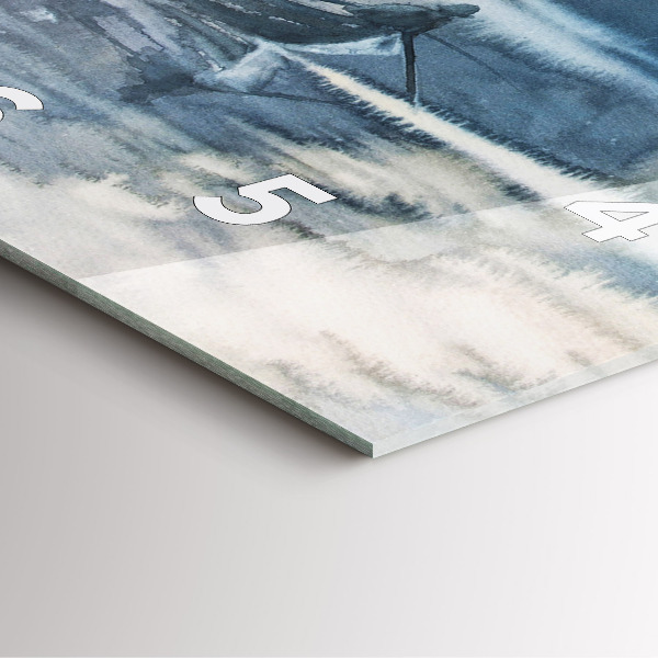 Ceas pătrat de perete din sticlă Pescar pe lac