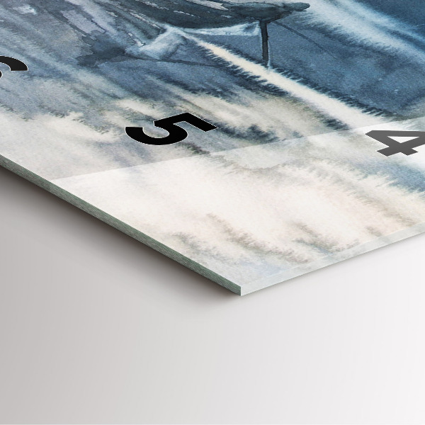 Ceas pătrat de perete din sticlă Pescar pe lac