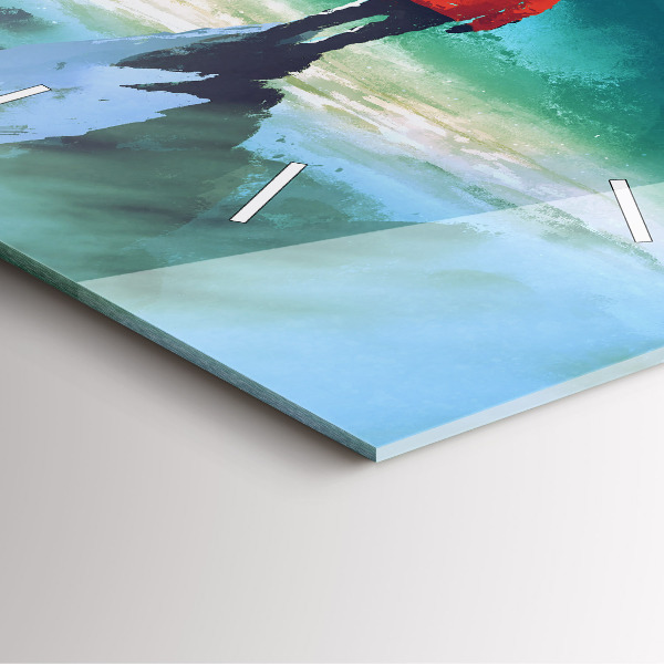 Ceas pătrat de perete din sticlă Omul pe lună