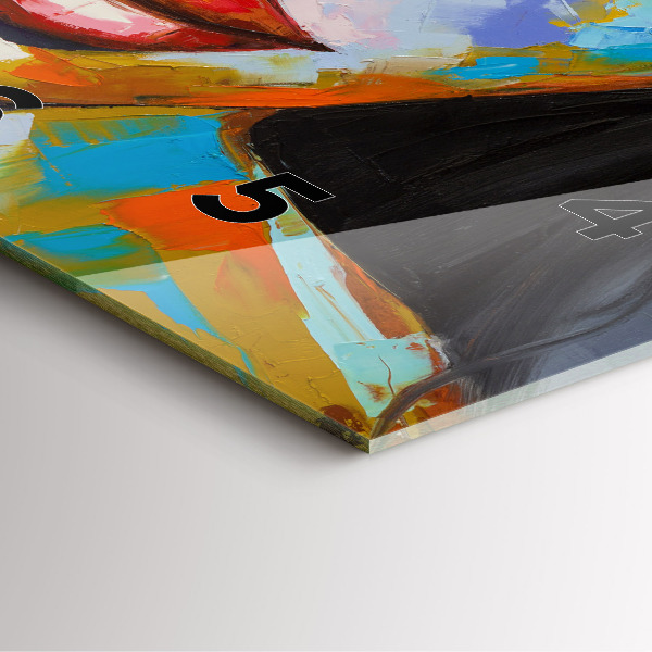 Ceas pătrat de perete din sticlă Chipul colorat de femeie