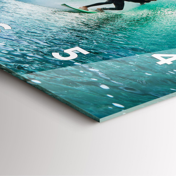 Ceas pătrat de perete din sticlă Surfing în Hawaii