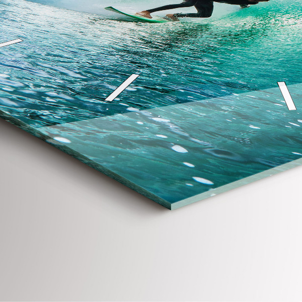 Ceas pătrat de perete din sticlă Surfing în Hawaii