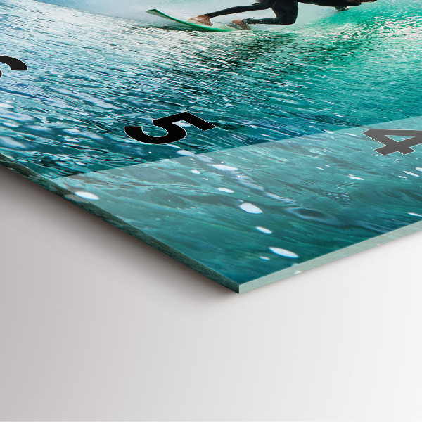 Ceas pătrat de perete din sticlă Surfing în Hawaii