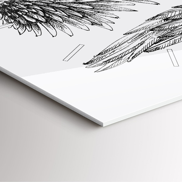 Ceas pătrat de perete din sticlă Aripi de înger