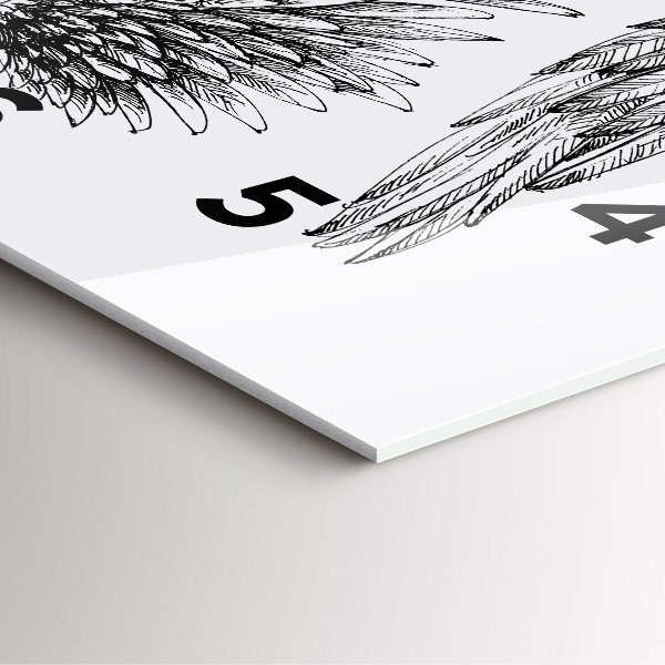 Ceas pătrat de perete din sticlă Aripi de înger