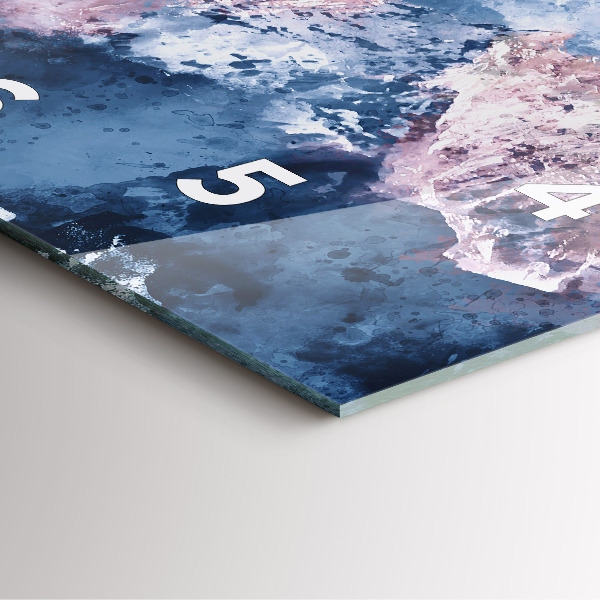 Ceas pătrat de perete din sticlă Lanțuri muntoase abstracte