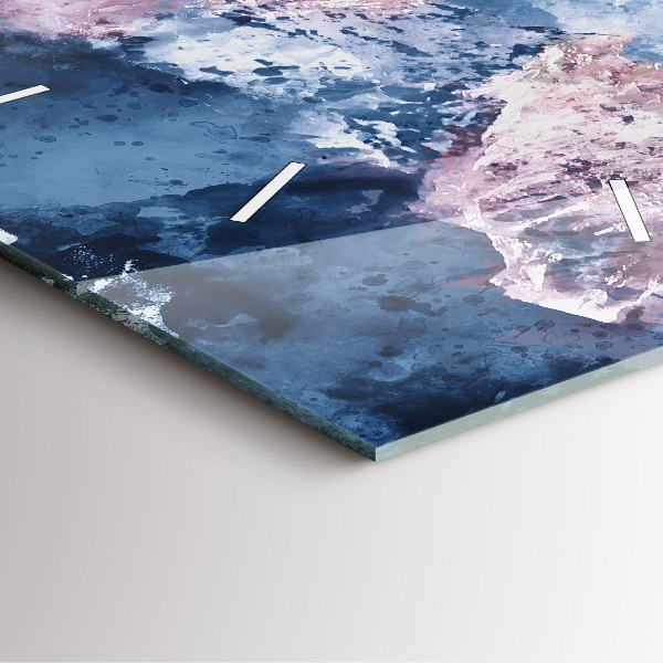 Ceas pătrat de perete din sticlă Lanțuri muntoase abstracte