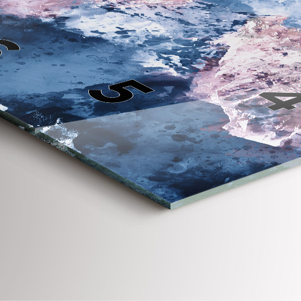 Ceas pătrat de perete din sticlă Lanțuri muntoase abstracte