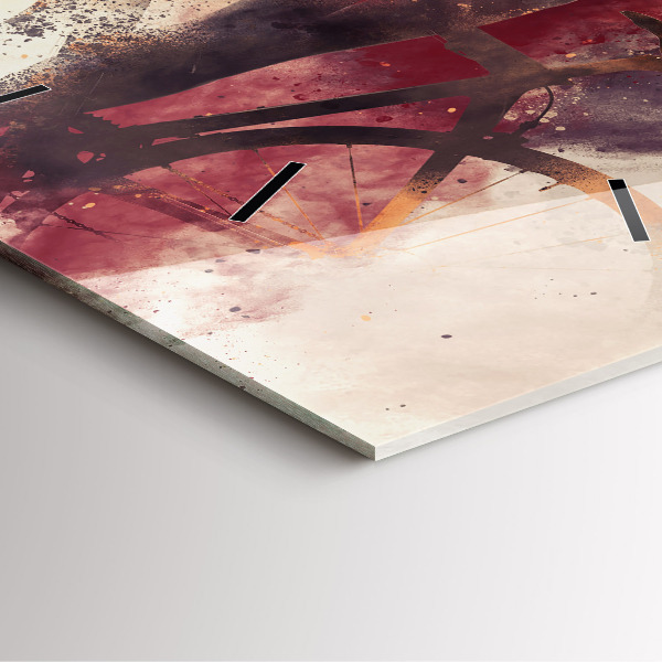 Ceas pătrat de perete din sticlă Femeie și bicicleta