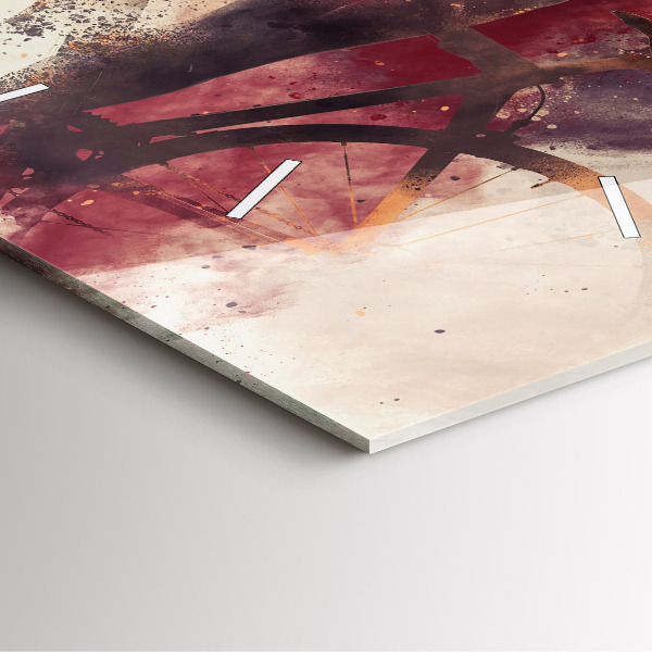 Ceas pătrat de perete din sticlă Femeie și bicicleta