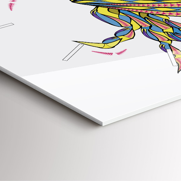 Ceas pătrat de perete din sticlă Crab etnic