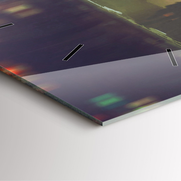 Ceas pătrat de perete din sticlă Oameni cu umbrele