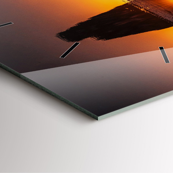 Ceas pătrat de perete din sticlă Alergător și apus