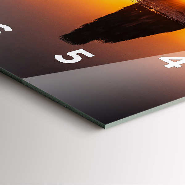 Ceas pătrat de perete din sticlă Alergător și apus