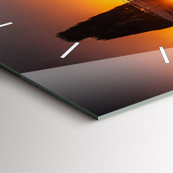 Ceas pătrat de perete din sticlă Alergător și apus