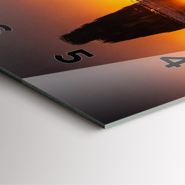 Ceas pătrat de perete din sticlă Alergător și apus