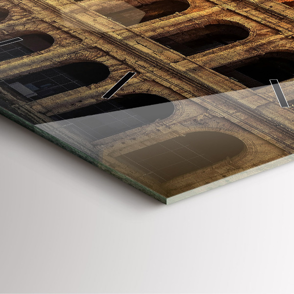Ceas pătrat de perete din sticlă Colosseumul Roman