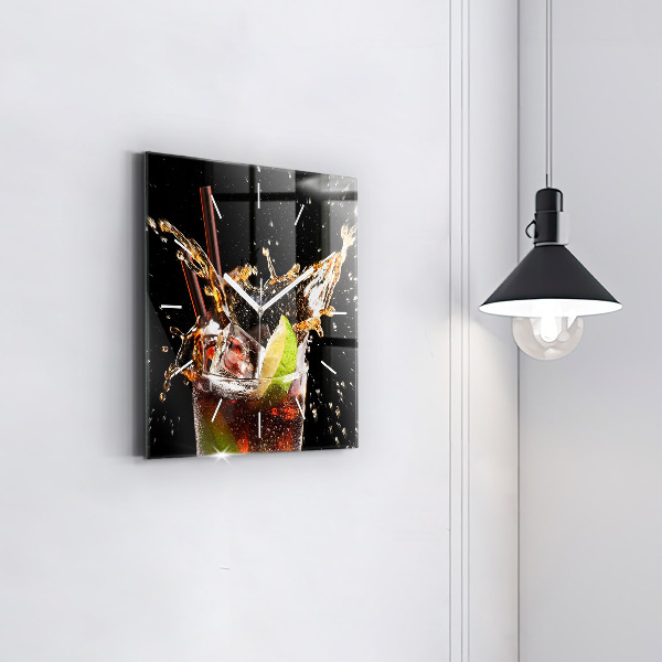 Ceas pătrat de perete din sticlă Bea cu gheata