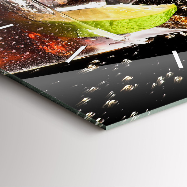 Ceas pătrat de perete din sticlă Bea cu gheata