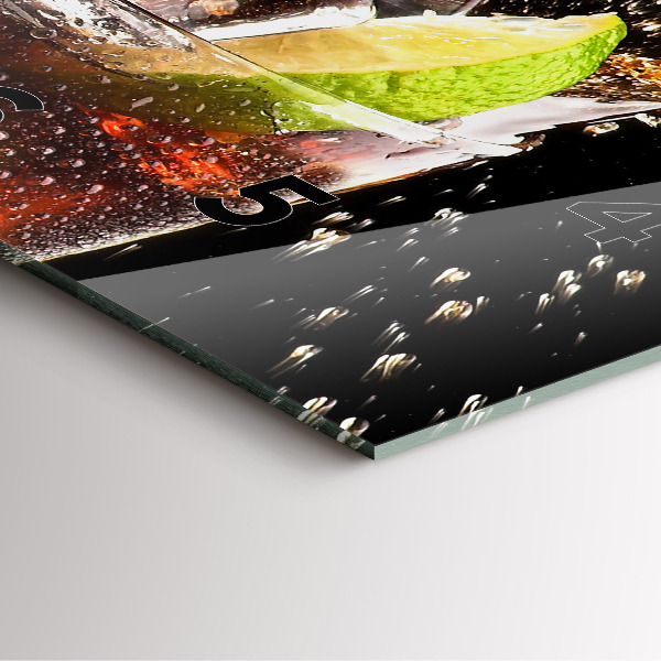 Ceas pătrat de perete din sticlă Bea cu gheata