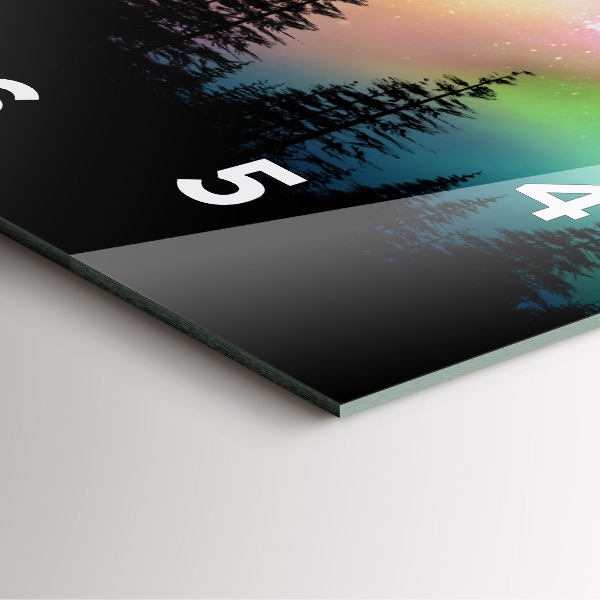 Ceas pătrat de perete din sticlă aurora nordică