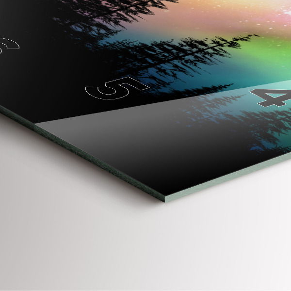 Ceas pătrat de perete din sticlă aurora nordică