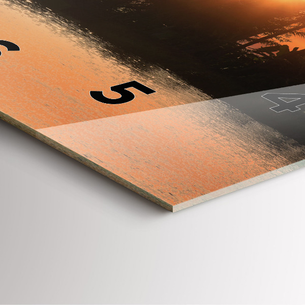 Ceas pătrat de perete din sticlă Apus de soare și palmieri