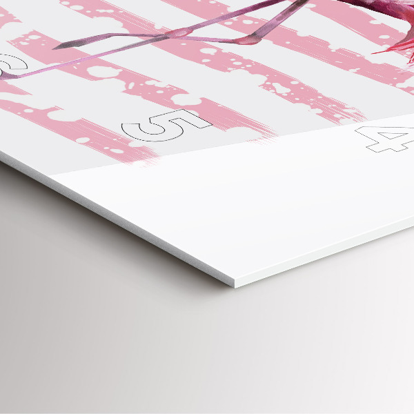 Ceas pătrat de perete din sticlă Grafica Flamingo